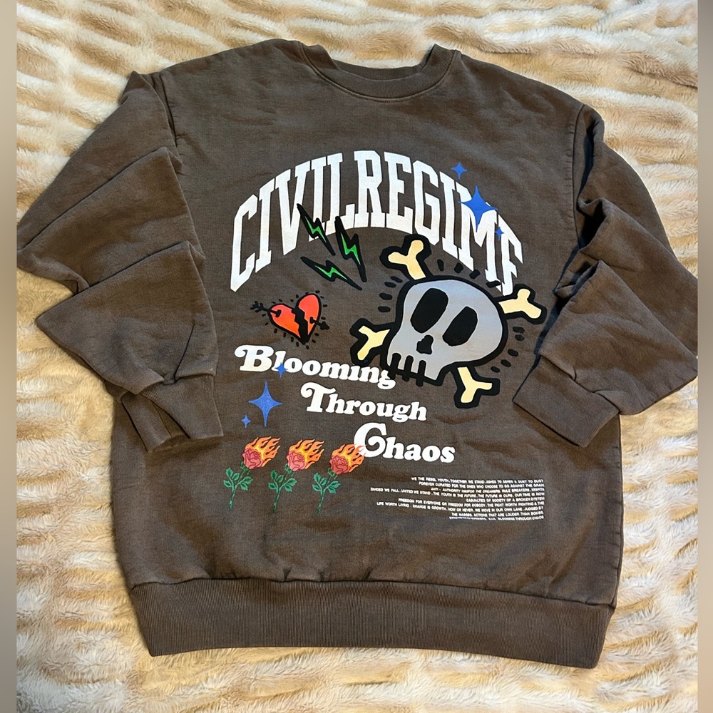 Small Civil Regime “Blooming Through Chaos” Crewneck Sweatshirt